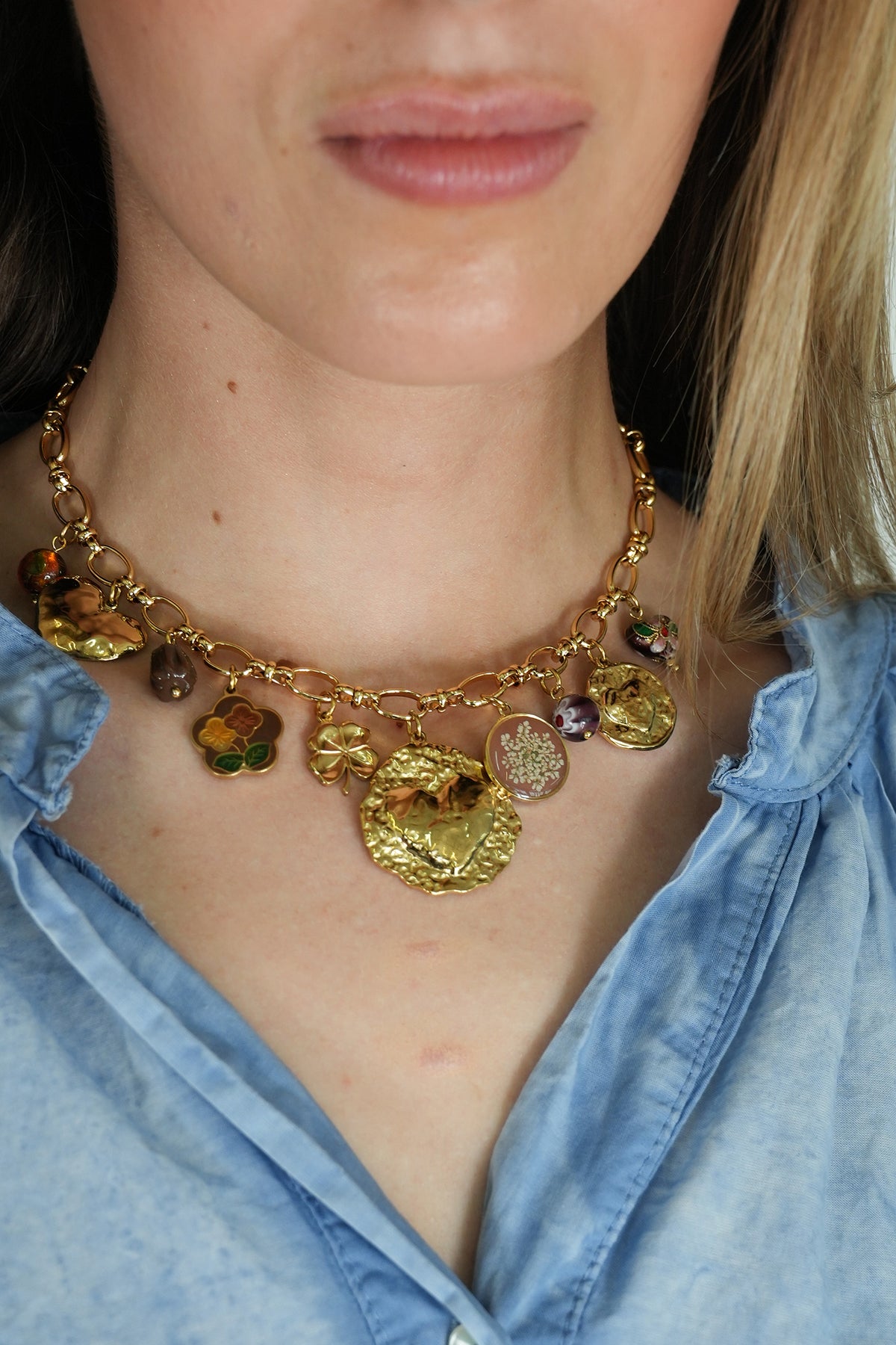 Brown Heart Charm Necklace