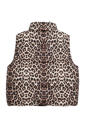 Leopard Sleeveless Puffer