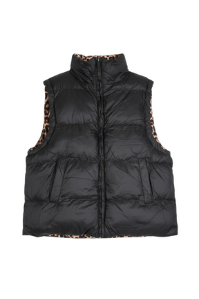 Leopard Sleeveless Puffer