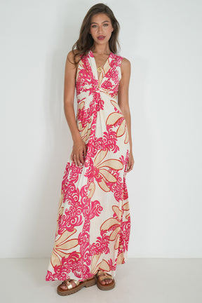 Cerise and Pink Knot Dress