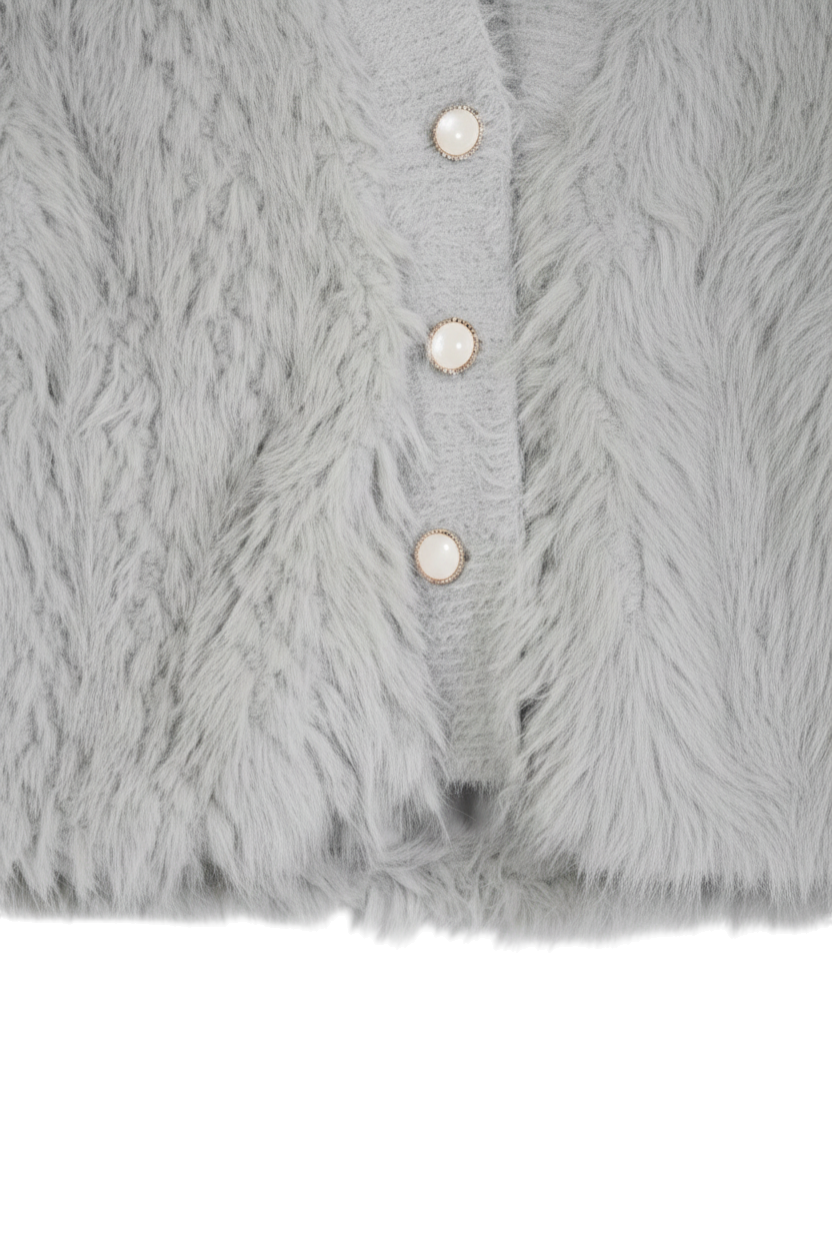 Grey Fur Cardigan