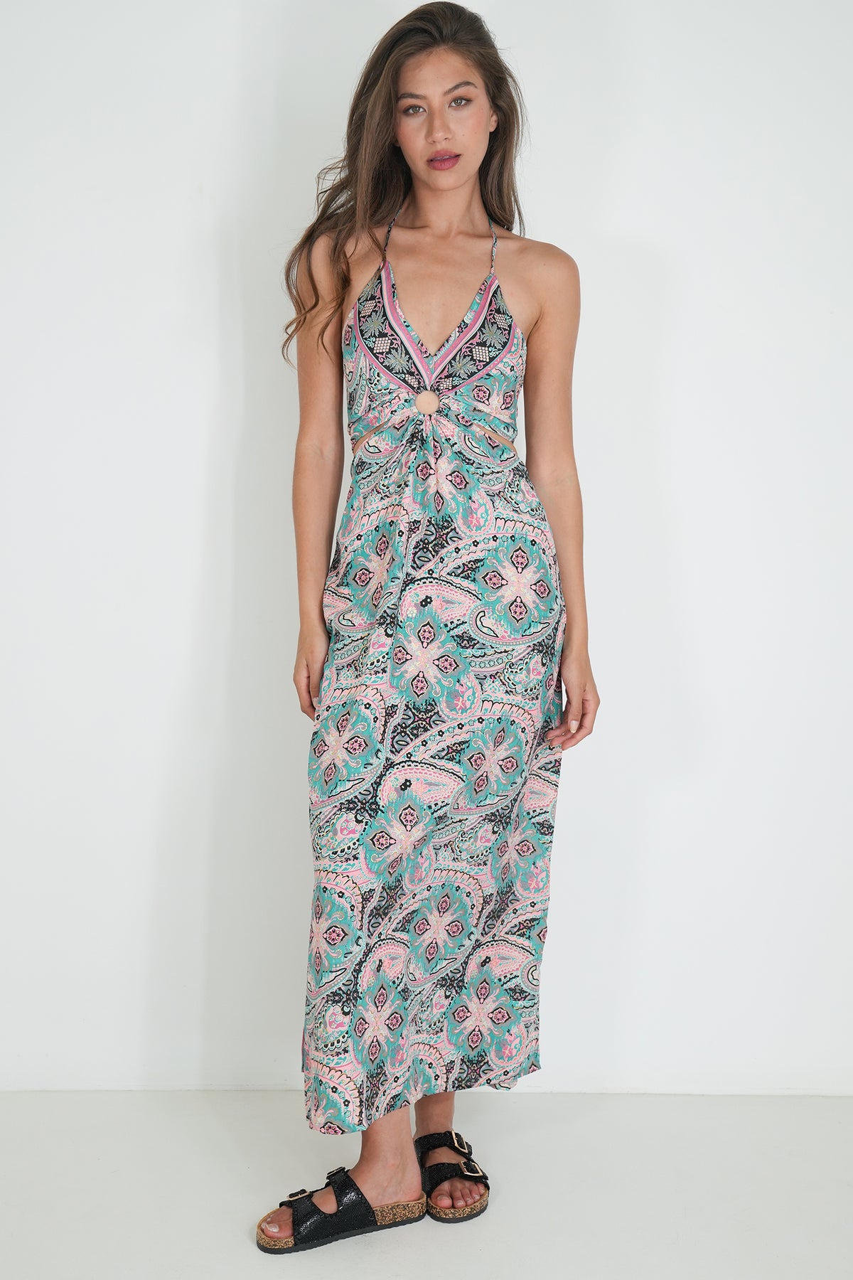 Pink Grey Ring Dress