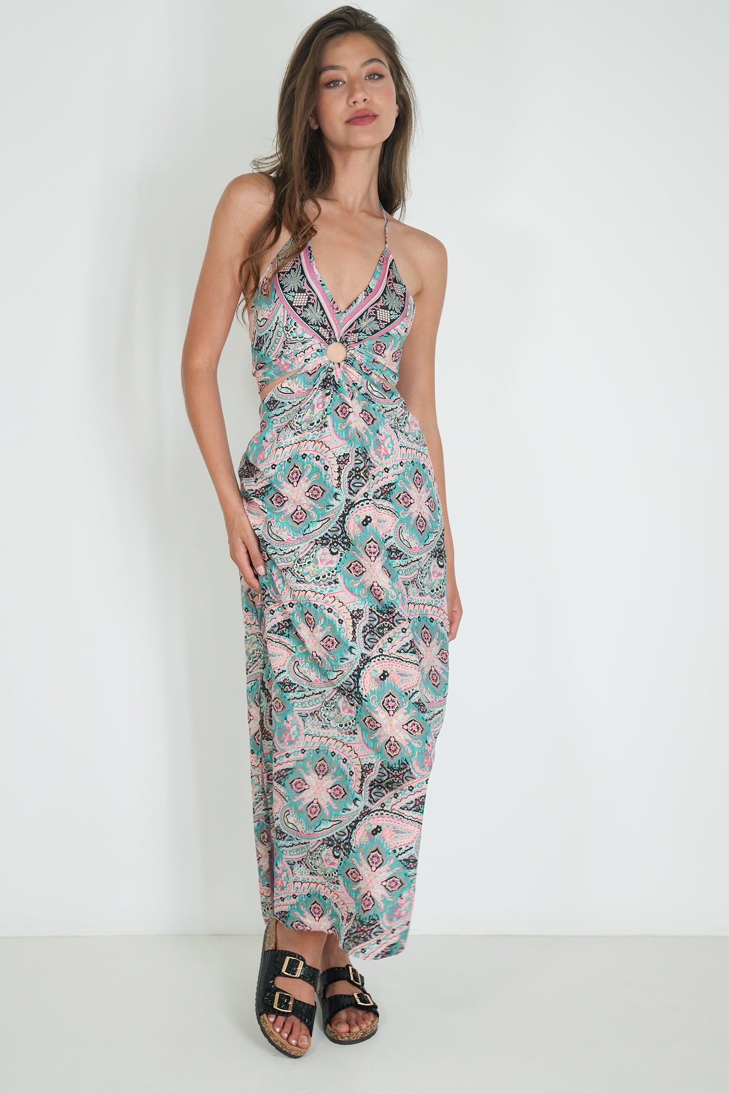 Pink Grey Ring Dress