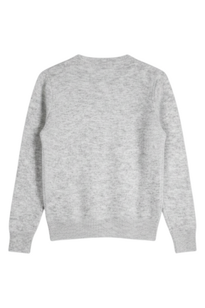 Grey Floral Button Jumper