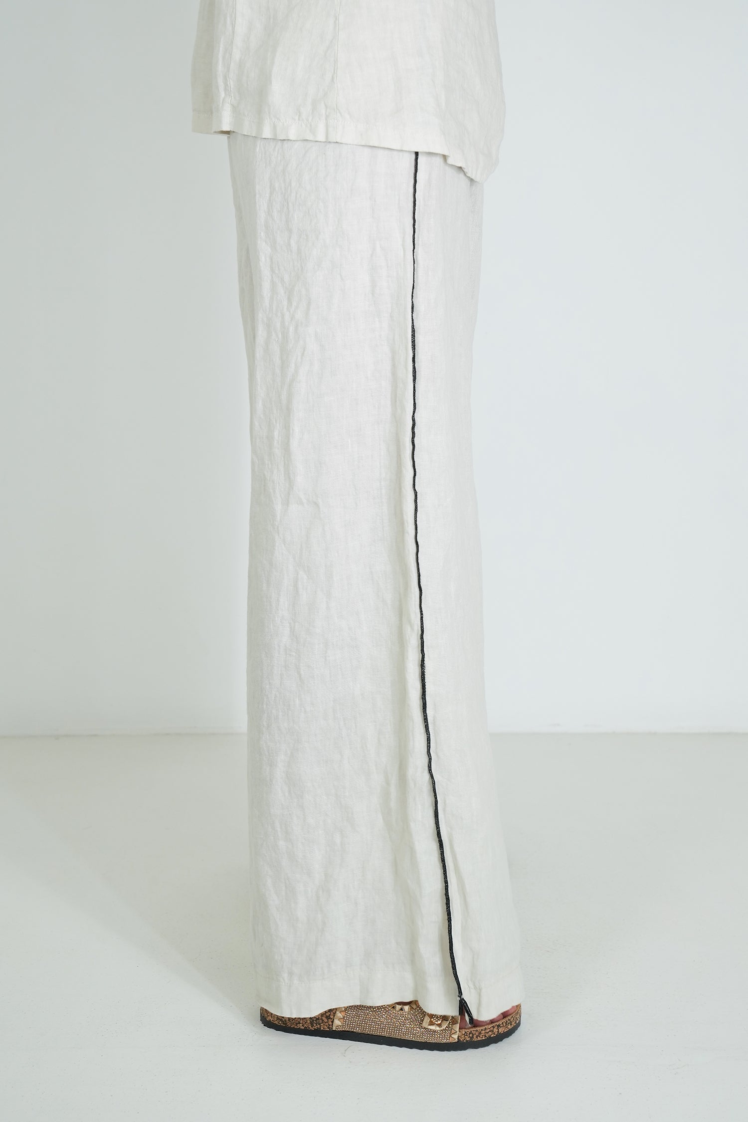 Cream Stella Linen Pant