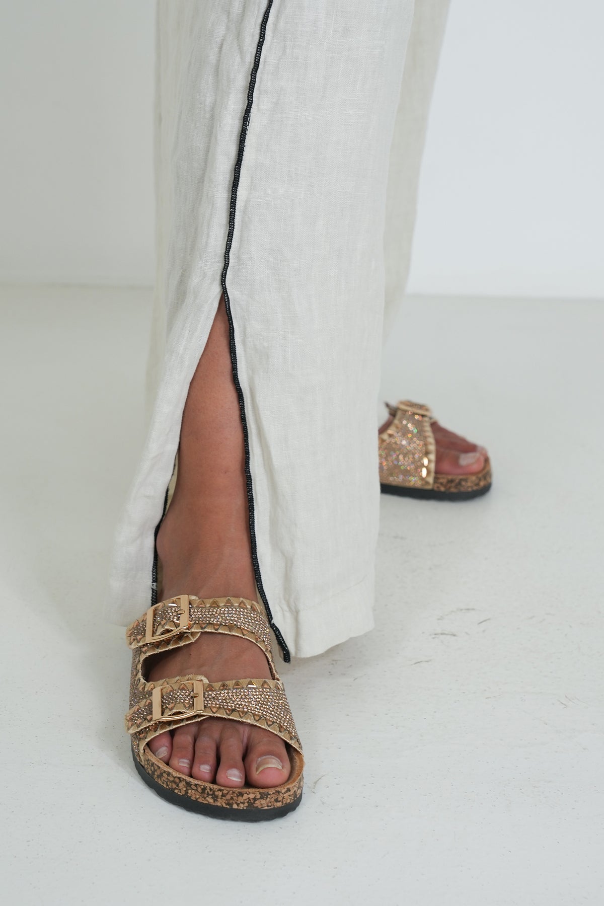 Cream Stella Linen Pant