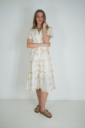 White Embroidered Sarah Dress