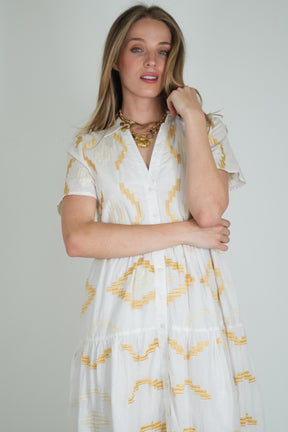 White Embroidered Sarah Dress