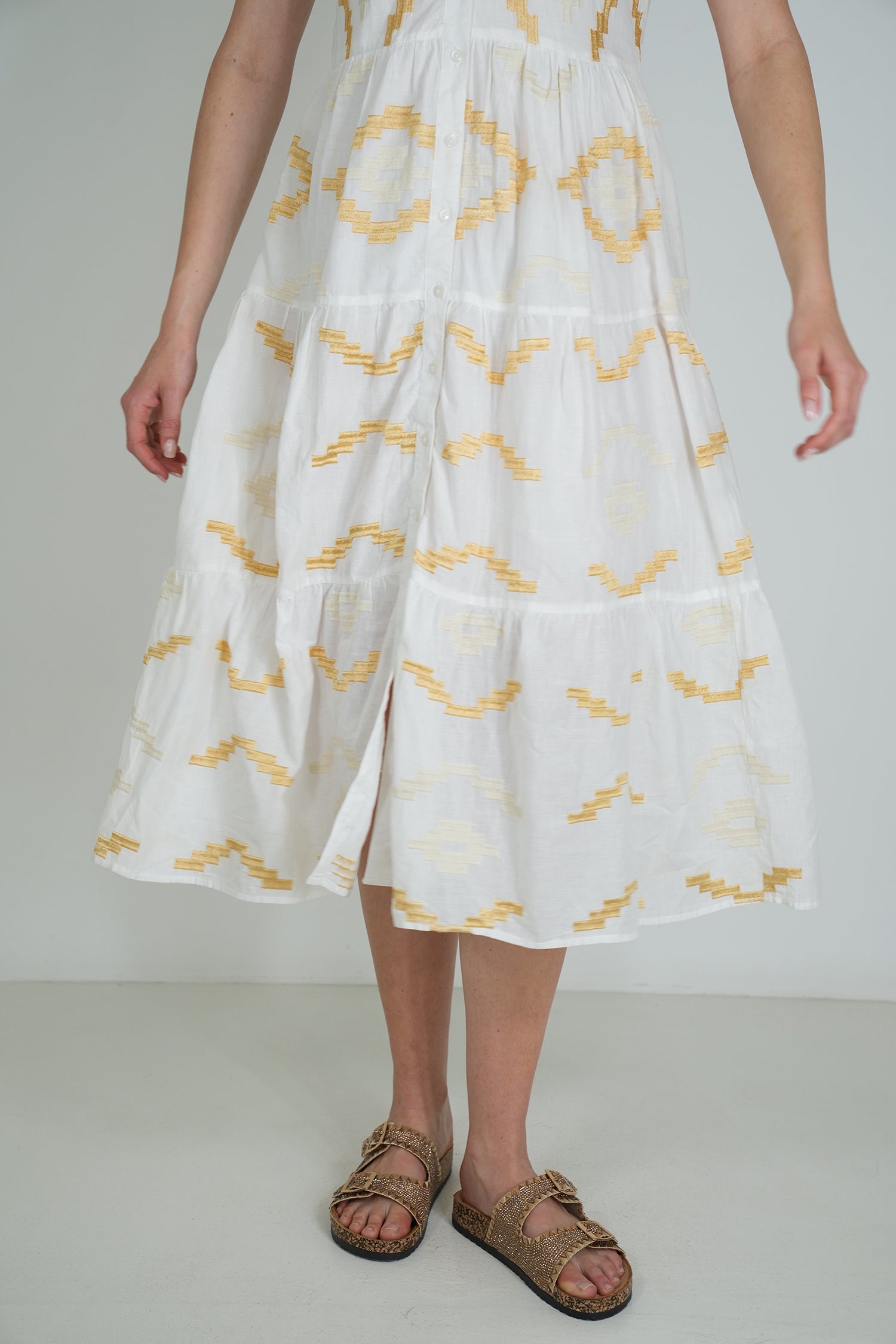 White Embroidered Sarah Dress