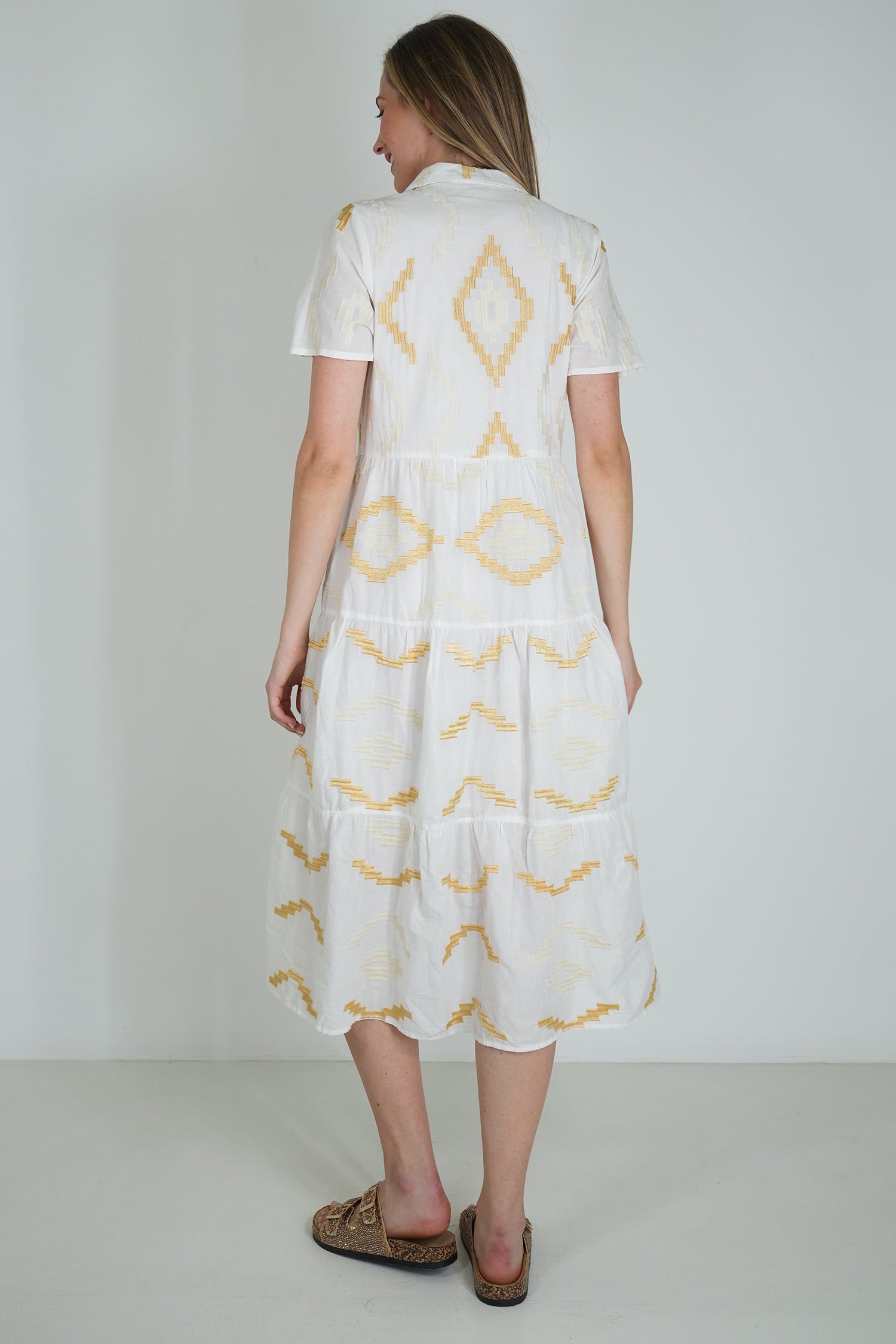 White Embroidered Sarah Dress