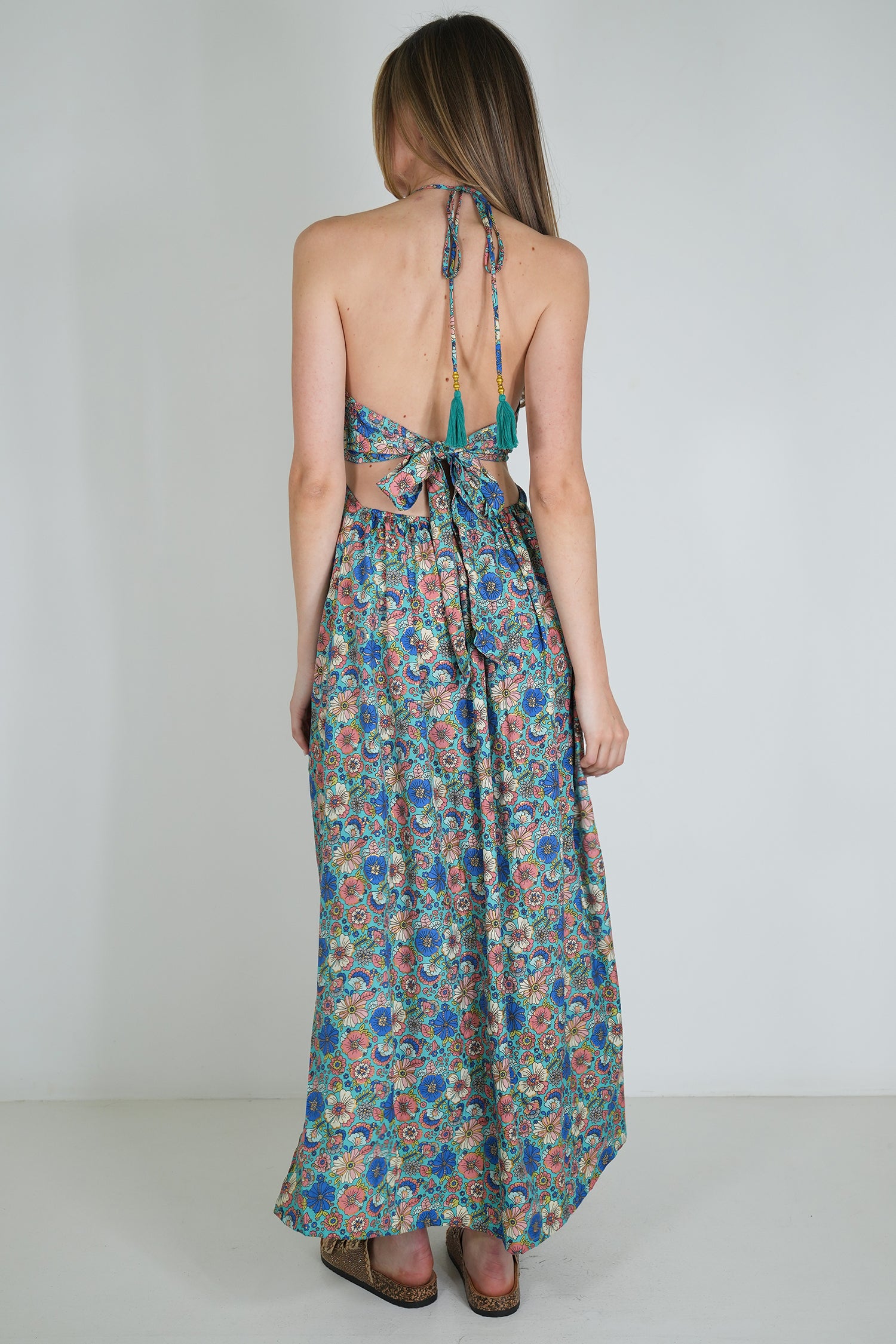 Turquoise Floral Ring Dress