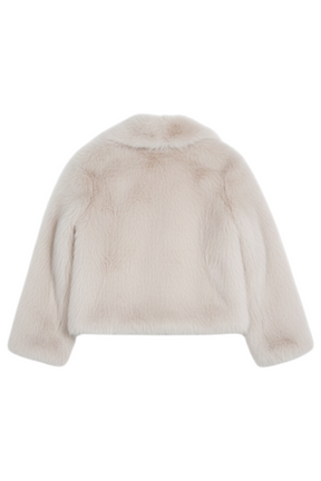 Cream Toggle Faux Fur Jacket