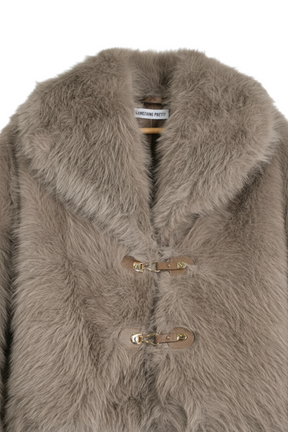 Mocha Toggle Faux Fur Jacket