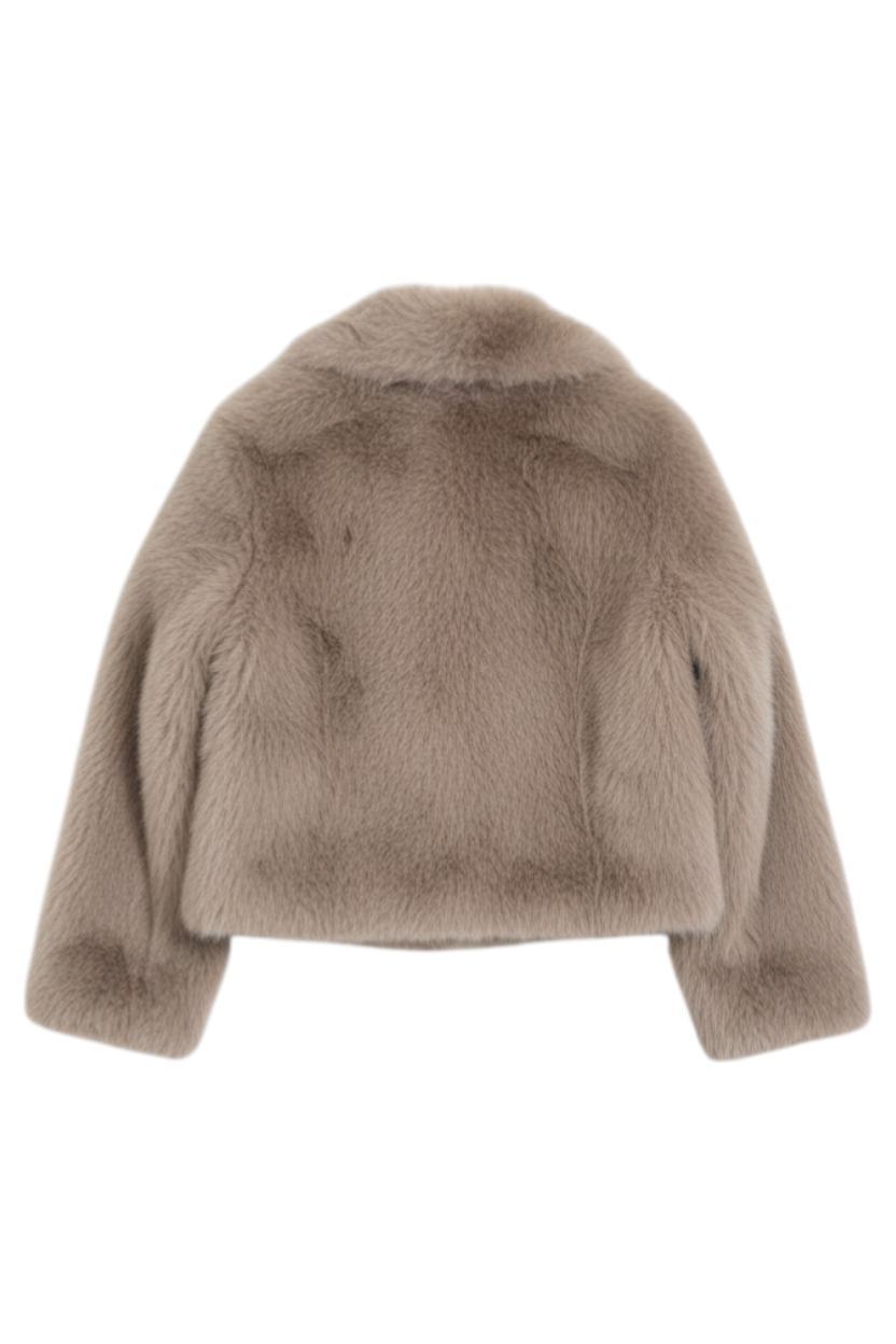 Mocha Toggle Faux Fur Jacket