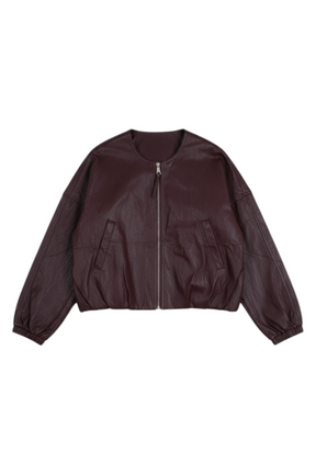 Burgundy Pleather Jacket