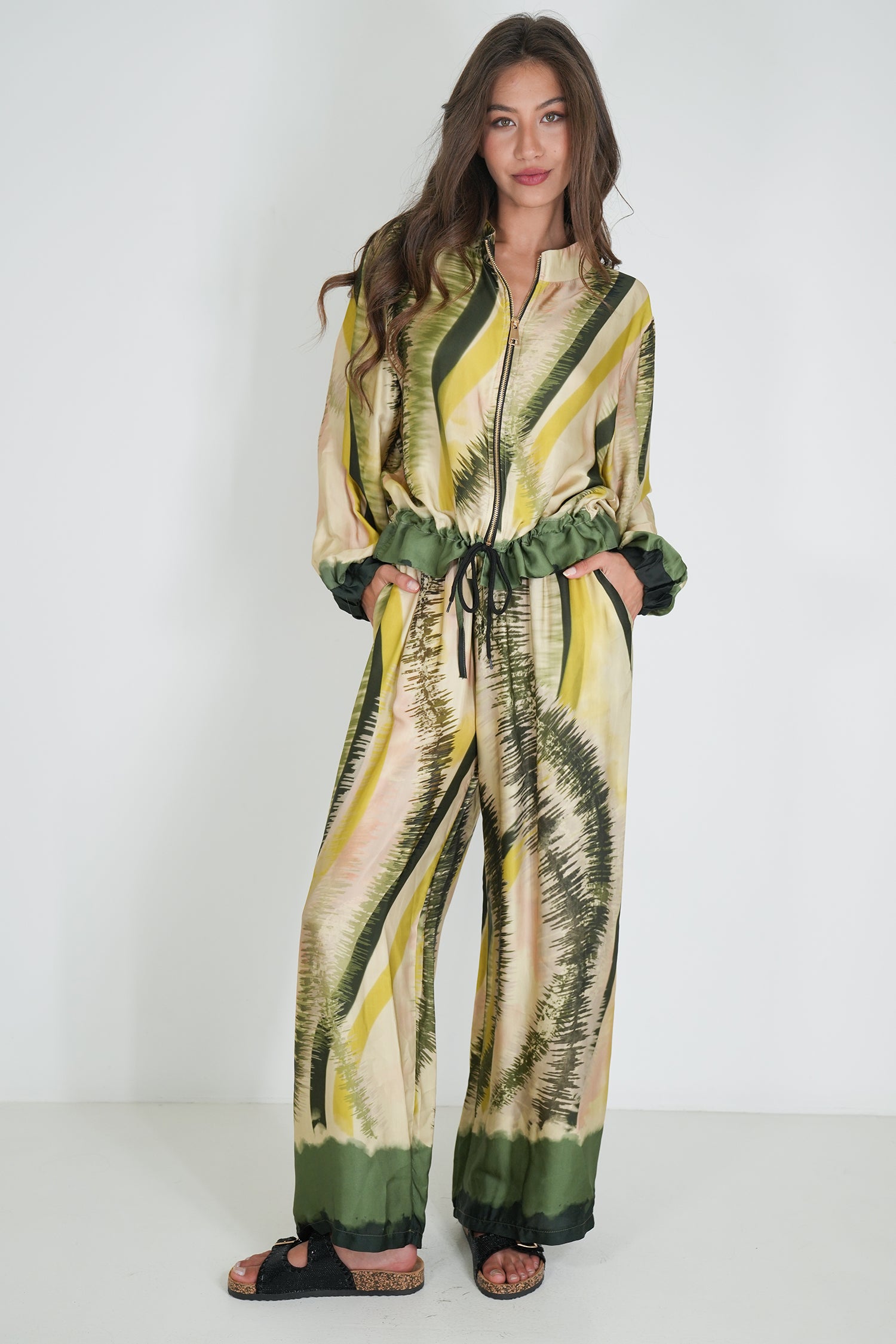 Teal and Lime Bomber Jacket