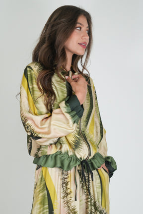 Teal and Lime Bomber Jacket