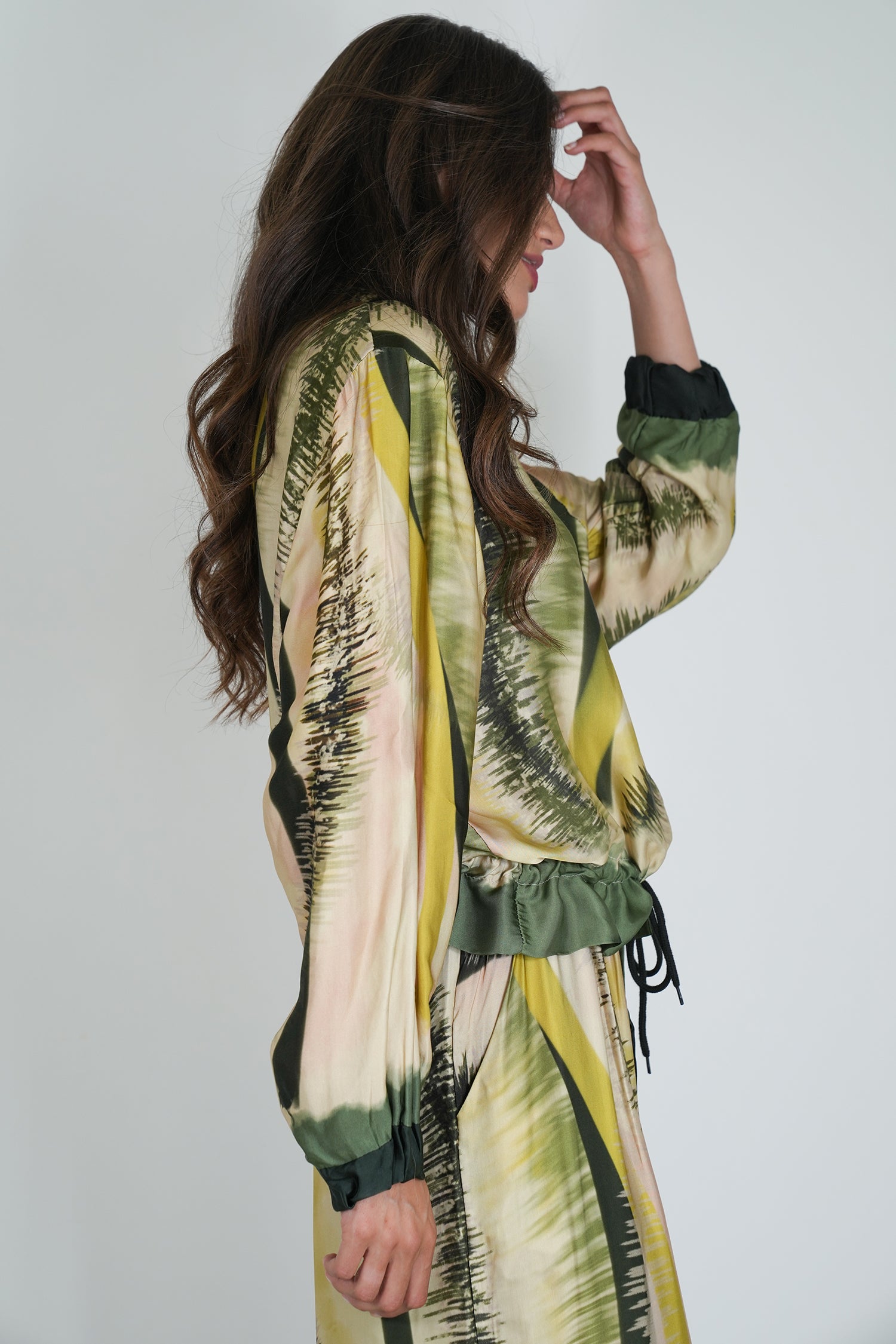 Teal and Lime Bomber Jacket