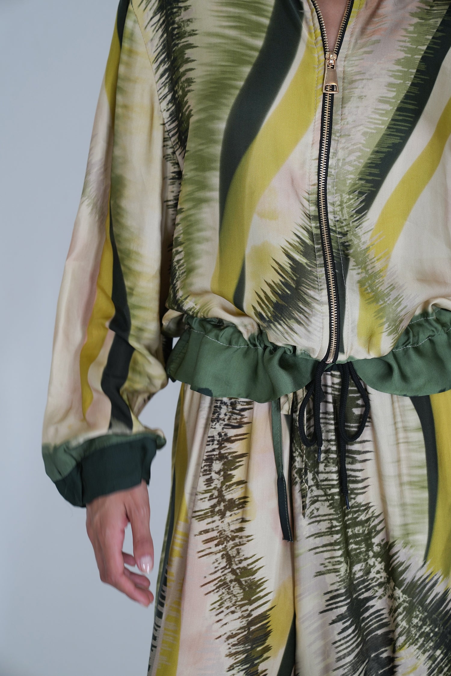 Teal and Lime Bomber Jacket