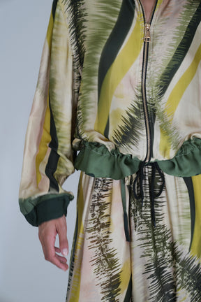 Teal and Lime Bomber Jacket