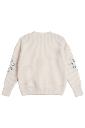 Cream Sequin Pearl Jumper