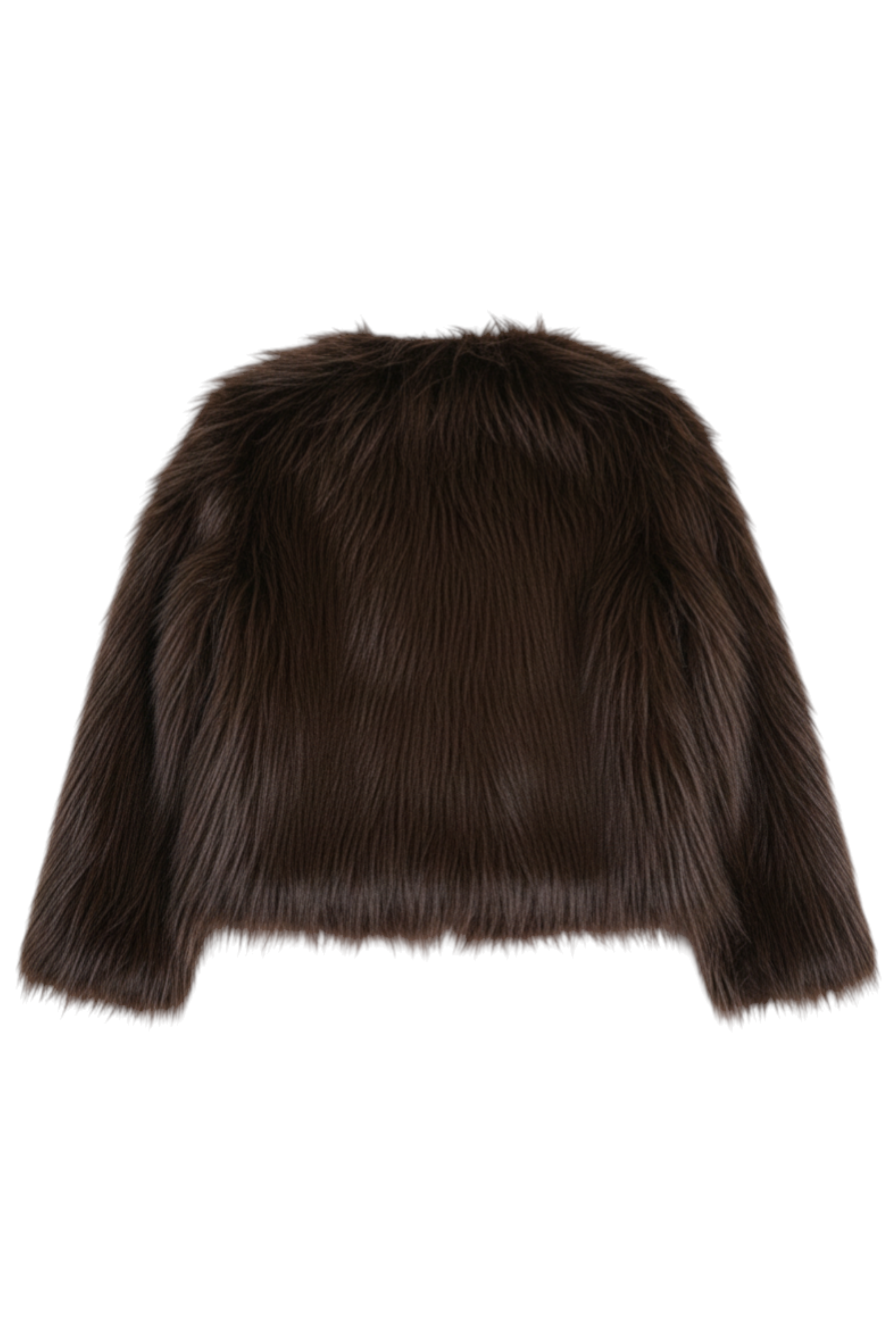 Chocolate Shaggy Faux Fur Jacket, faux fur winter jacket from Something Pretty, alternative view