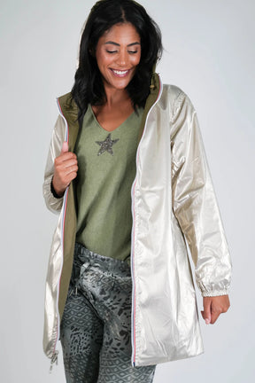 Khaki Reversible Rain Coat