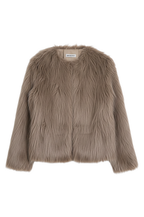 Caramel Shaggy Faux Fur Jacket