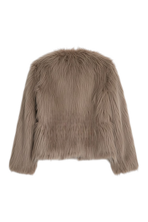 Caramel Shaggy Faux Fur Jacket