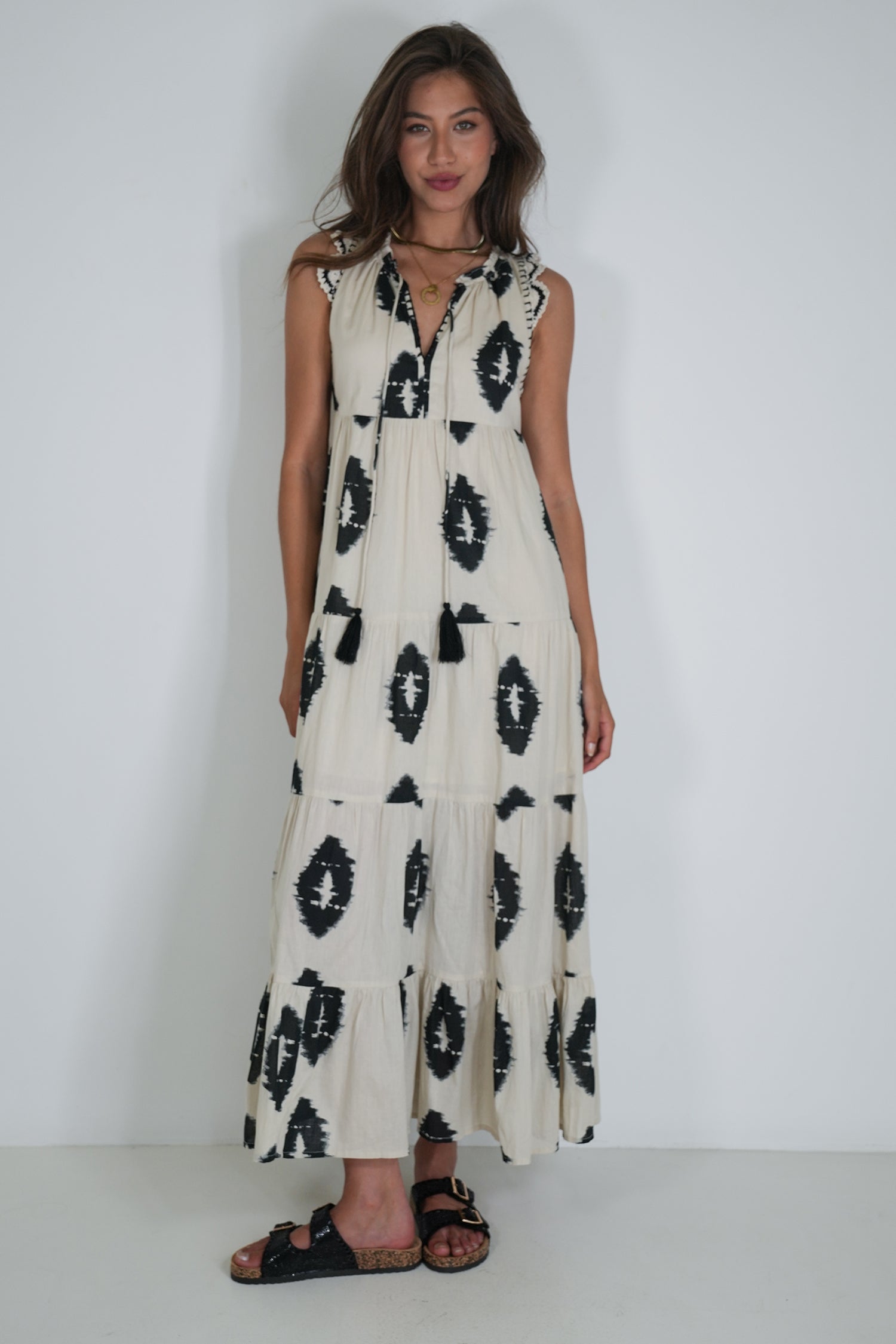 Black and Cream Tori Dress