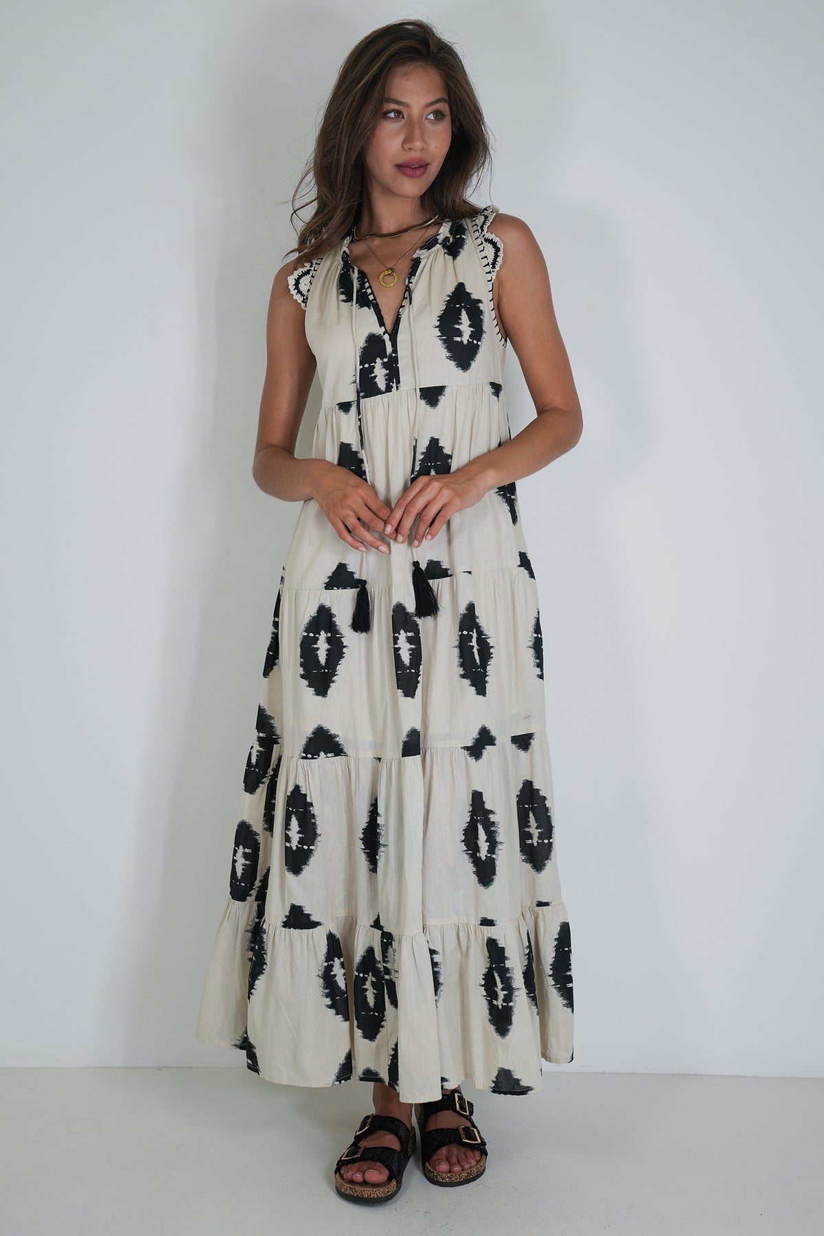 Black and Cream Tori Dress