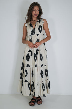 Black and Cream Tori Dress