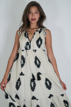 Black and Cream Tori Dress
