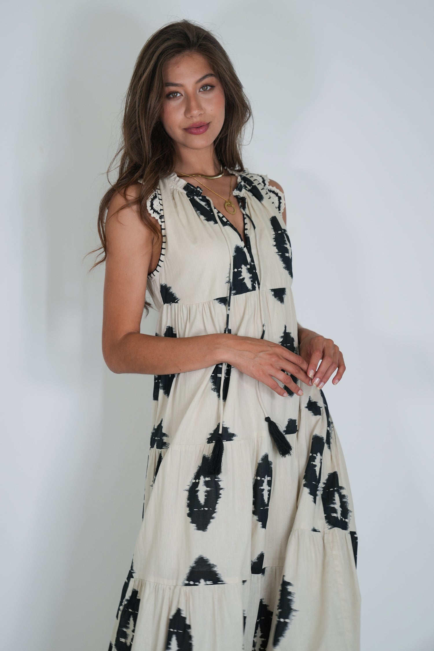 Black and Cream Tori Dress