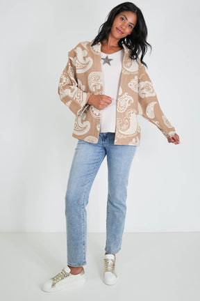 Beige Paisley Autumn Jacket