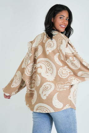 Beige Paisley Autumn Jacket