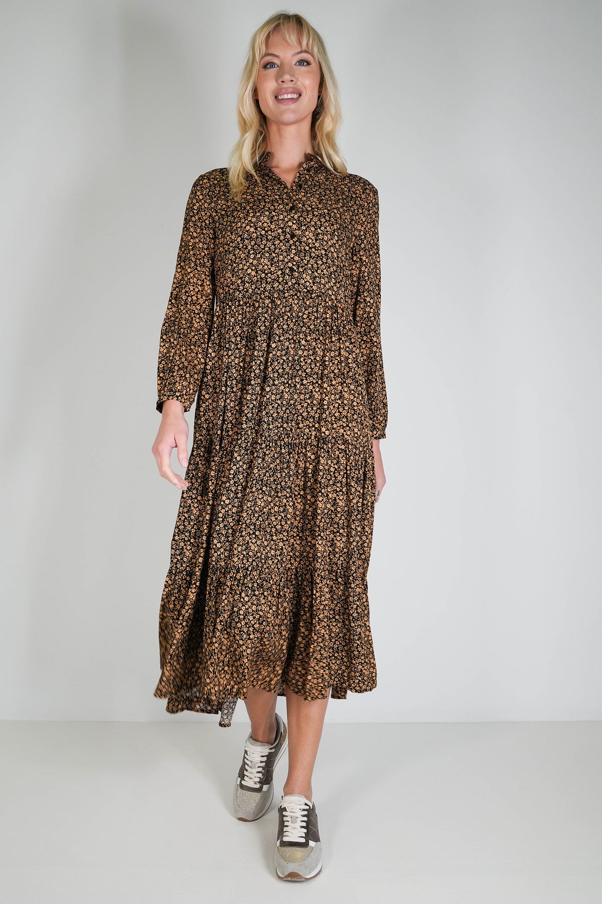 Black Amelia Floral Dress