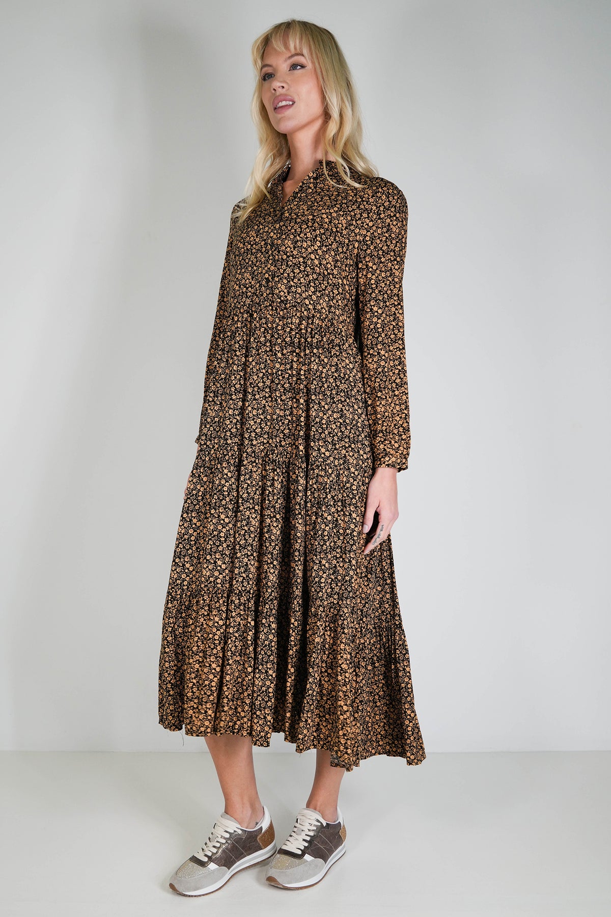 Black Amelia Floral Dress