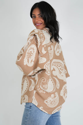 Beige Paisley Autumn Jacket