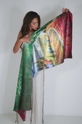 Mountain Reversible Silk Scarf