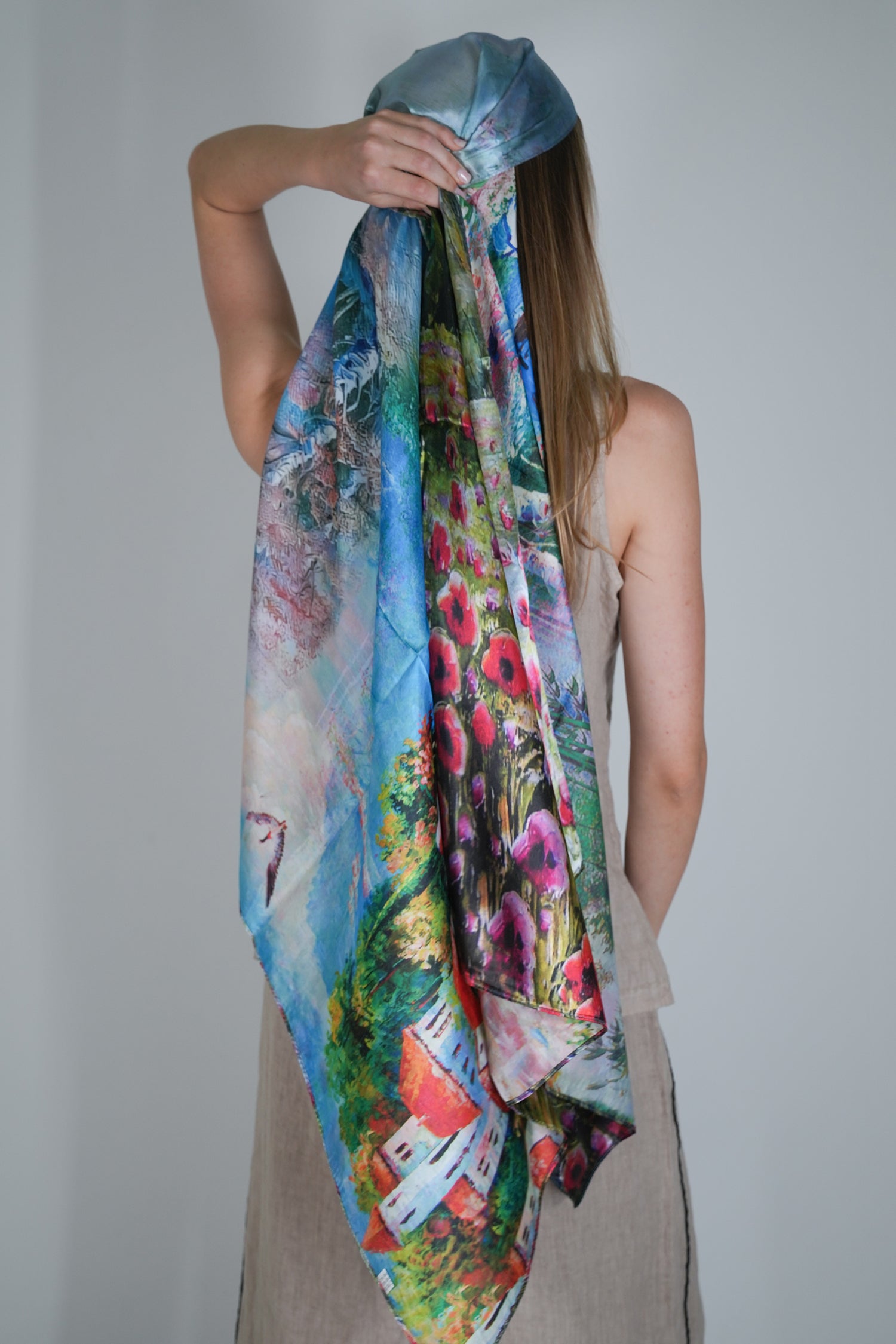 Poppy Reversible Silk Scarf