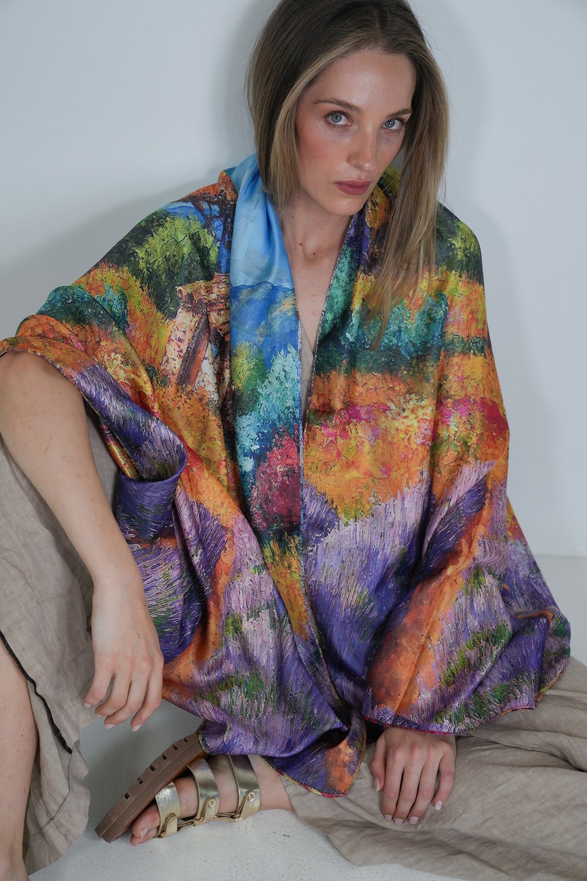 Simone Reversible Silk Scarf