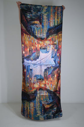 Boat Reversible Silk Scarf