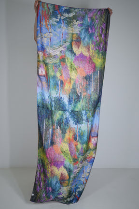 Lilac Abstract Reversible Silk Scarf