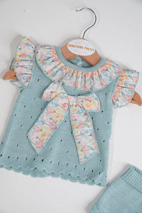 Sage Frilly Knit Set