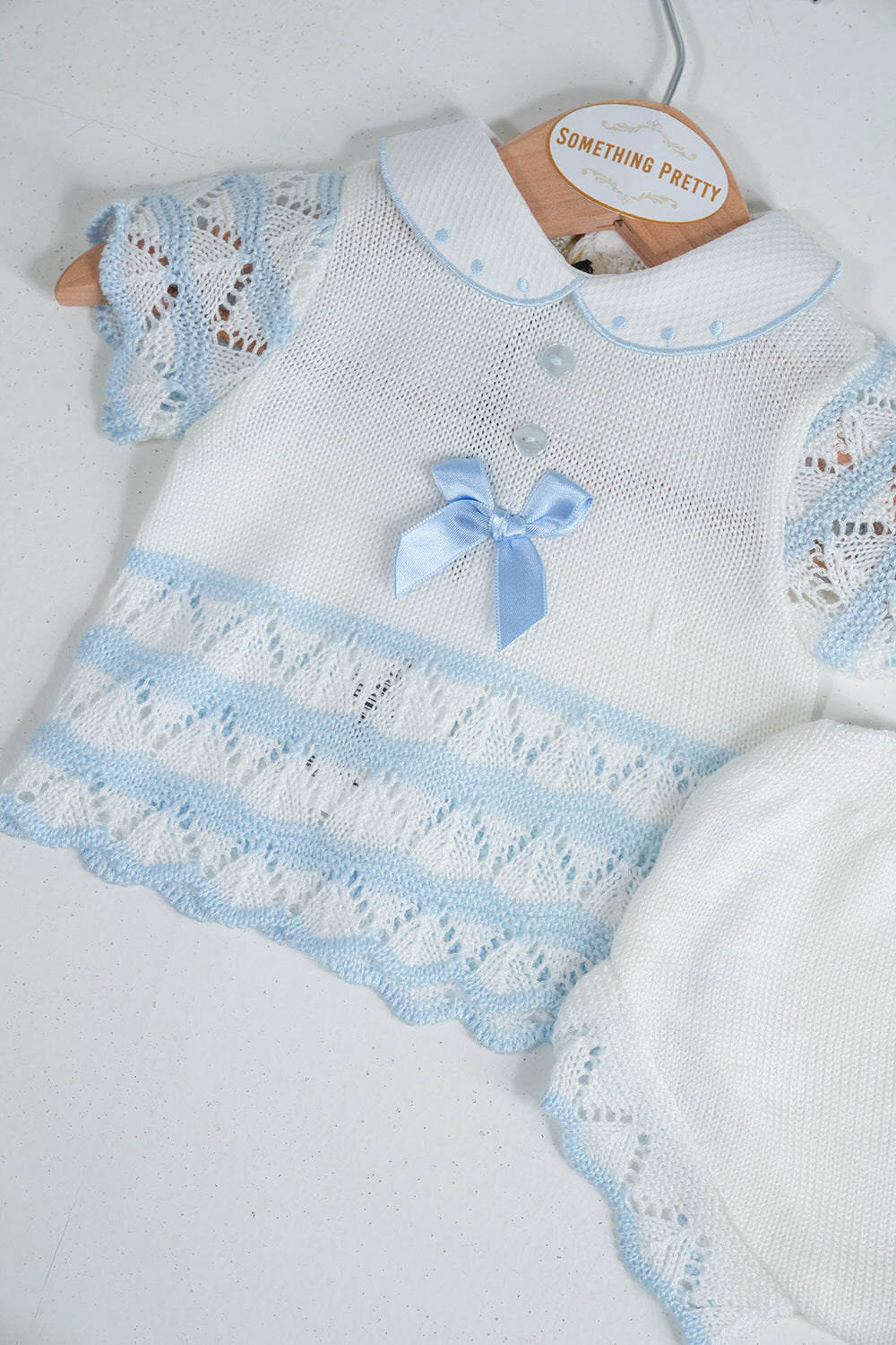 Blue and White Summer Knit Set