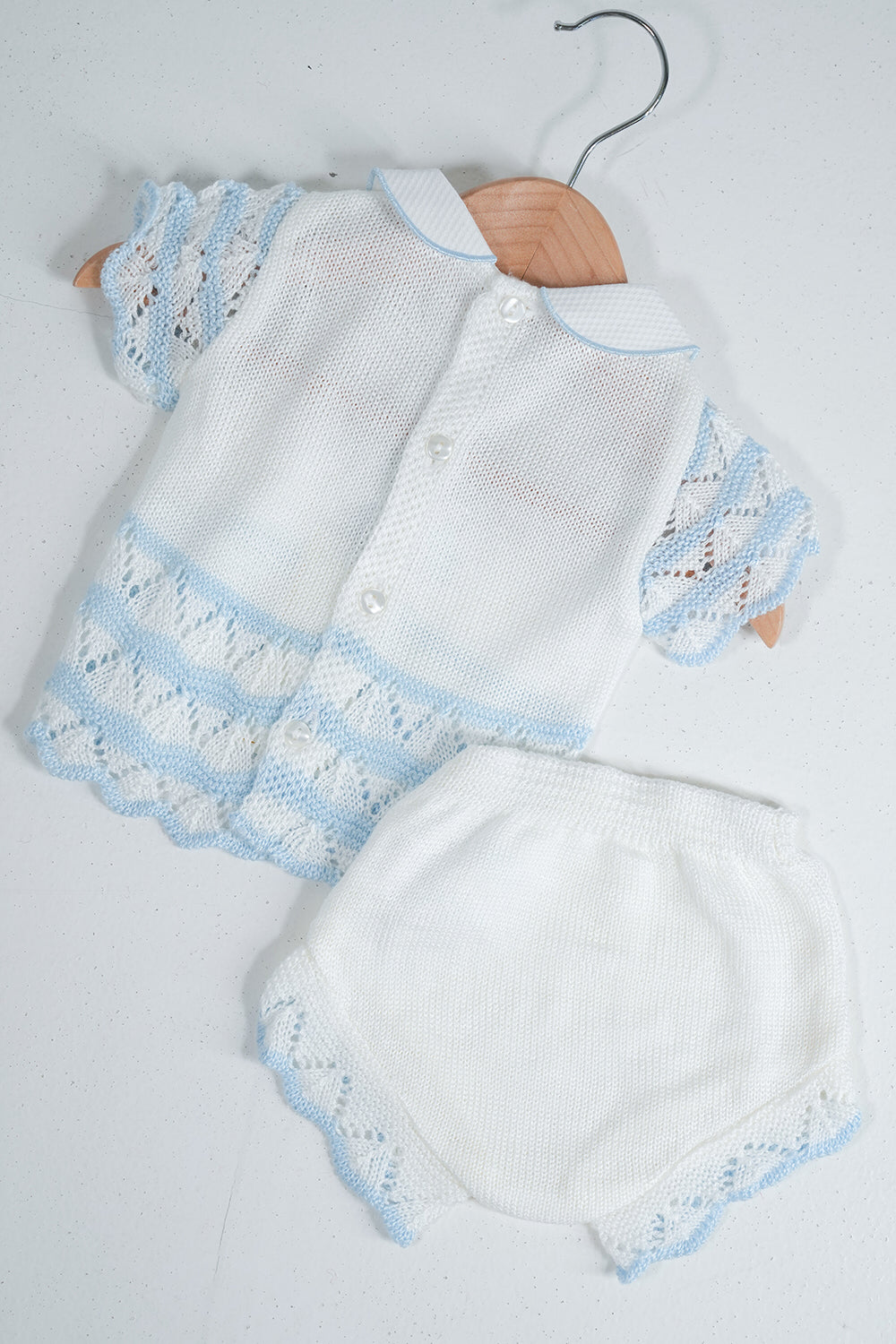 Blue and White Summer Knit Set