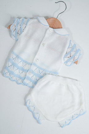 Blue White Summer Knit Set
