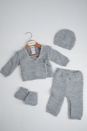 Grey Wrap Knit Set