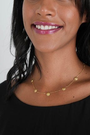 Gold Sunflower Necklace